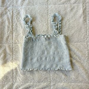 Caution To The Wind light blue cropped tank top